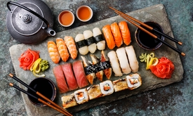 Sushibox (22, 28, 43 of 44 stuks) om af te halen bij Merlina